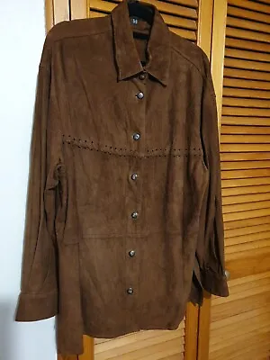 Vintage Susan Woolfe Tan Suede Shirt - Size 12 • £35