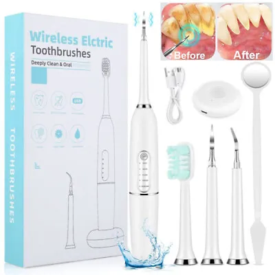 $13.85 • Buy Ultrasonic Tooth Cleaner Electric Dental Plaque Stains Remover Teeth Whitening