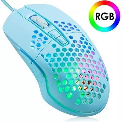 6400 DPI Wired Gaming Mouse RGB Backlit Programmable Buttons Optical USB Mice AU • $20.10