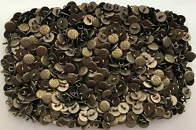 Small 11mm 18L Antique Brass Effect Flower Metal Shank Costume Buttons (XM38) • £2.69