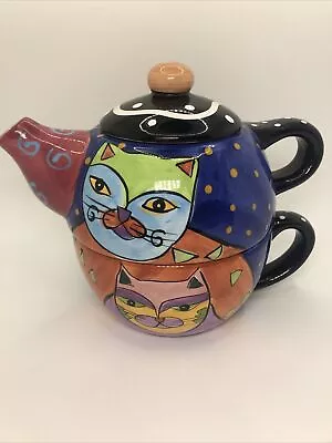 Milson & Louis ~ Hand Painted-3-Piece Cat Teapot • $18