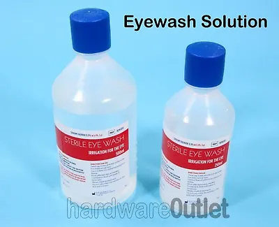 EYEWASH Sterile Saline SOLUTION 250ml Or 500ml Bottles First Aid Eye Wash  • £1.95
