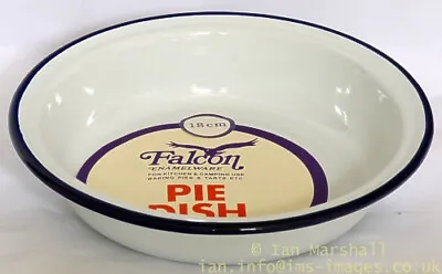 FALCON Enamel Round Pie / Tart Dish 18cm For Kitchen Or Camping NEW Never Used • £2.75