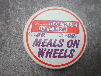 Cadbury's Double Decker Meals On Wheels Pin Badge Button (L24B) • $4.97