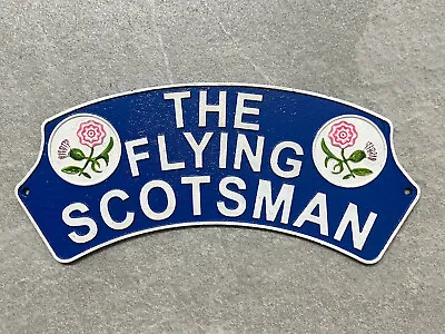 Railway Sign Flying Scotsman Plaque Steam Train Engine Repro Cast Iron 40cm • £23.99