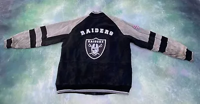 Vintage NFL Oakland Raiders Men's Suede Leather Jacket Size L____PLEASE READ!! • $84.55