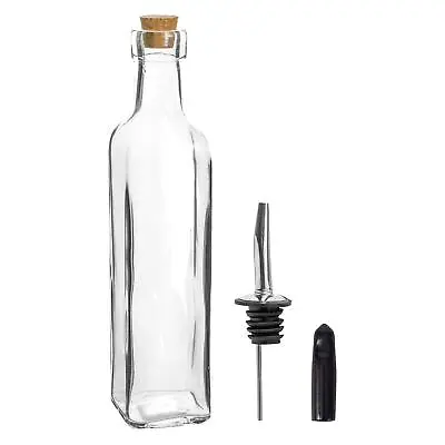 Olive Oil Pourer Bottle With Cork Lid Kitchen Vinegar Drizzler Dispenser 250ml • £9