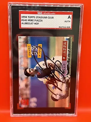 1994 Topps Stadium Club #140 Mike Piazza Autograph SGC • $69.99