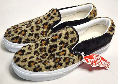 New- Vans Slip-on 59 Low Unisex-sz M8 - W9.5 Shoes Sneakers Leopard Sherpa Fur  • $39.99