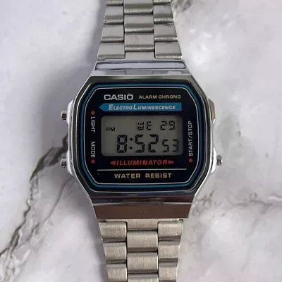 Casio Unisex Watch Vintage Retro Silver Stainless Steel Digital • $20