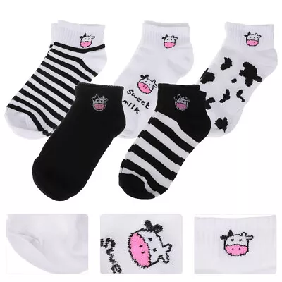  10 Pairs Black And White Cow Socks M Cotton Man Gift For Men • £11.79