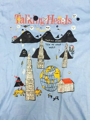 Vtg Talking Heads Band Heavy Cotton Unisex Light Blue Tee Shirt • $16.99