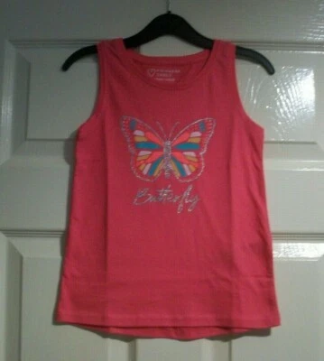 £2.59 • Buy Girls Lovely Pink Butterfly Motif Vest Top /  T-shirt Top Age 5-6 Years Bnwt
