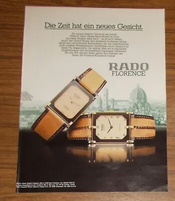 Rare Advertising Vintage RADO FLORENCE Watch - Time Has A New Face 1983 • £4.10