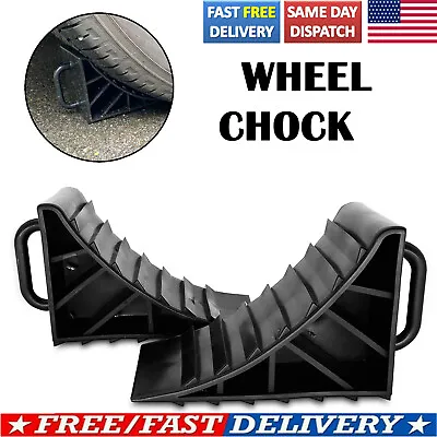 X2 Tire Stopper Wheel Chocks Blocks Heavy Duty  For Truck Car Rv Camper Trailer • $13.93