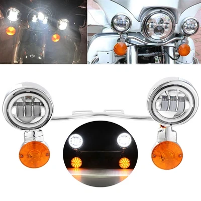 $169.99 • Buy LED Passing Turn Signals Fog Light Bar For Yamaha V-Star XVS 1100 1300 Custom