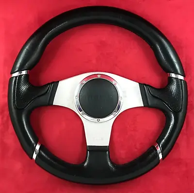 Original Momo Millennium Black Leather 350mm Steering Wheel Retro Classic 7A • $209.81