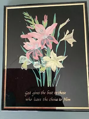Vintage Kafka Industries Foil Etching #4421 Flowers  8 X10 Religious Quote • $14