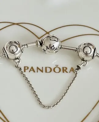 💜 PANDORA ESSENCE Logo Safety Chain 💝 Wonderful Gift 🎁 • £29.95