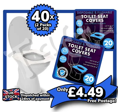 £4.49 • Buy Disposable Toilet Seat Covers X40 (2 Packs Of 20)