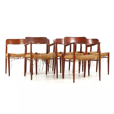 Niels Moller Mid Century Teak Model 75 And 77 Dining Chairs - Set Of 8 • $8395