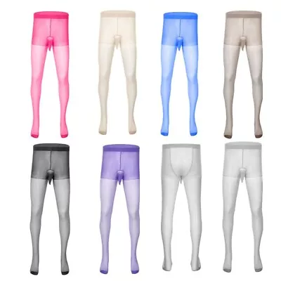 Men Footed Pantyhose Penis Sheath Pouch Underwear Stocking Tight Pants Lingerie • £4.13