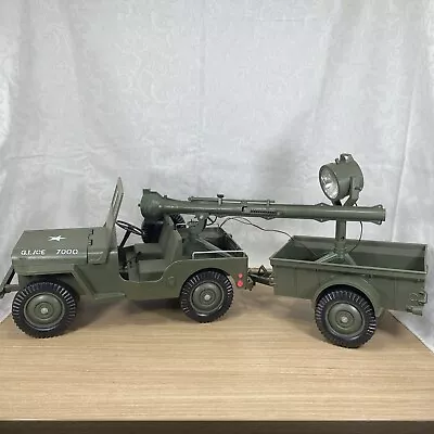 Vintage Hasbro GI Joe Official Combat Set 1965 #7000 Jeep Trailer Gun & Box • $199.99