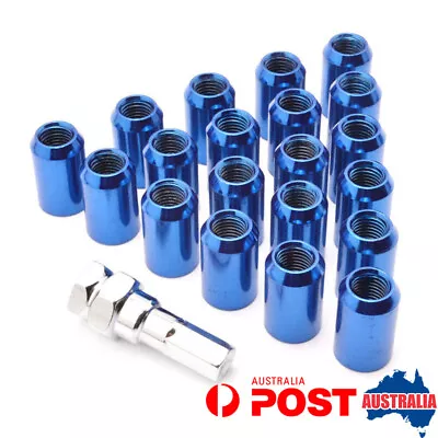 M12x1.5 Steel Wheel Lug Nuts Wheel Rims Tuner With Lock 20PC Blue For MAZDA FORD • $33.50