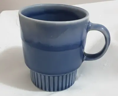 Vintage Retro BLUE Mid Century Drip Glaze Stacking COFFEE Mug  • $16
