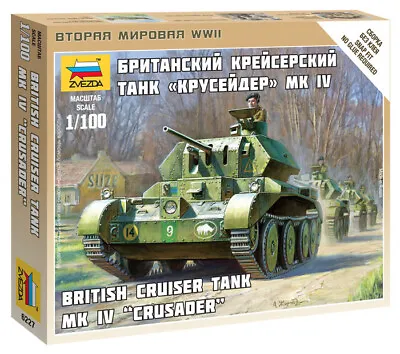 Zvezda 1/100 British Tank MR IV Crusader Plastic Model Kit 6227 • $8.99