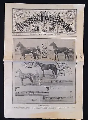 AMERICAN HORSE BREEDER Magazine Sept. 15 1896 - Trotting Pacing Harness Racing • $10.99