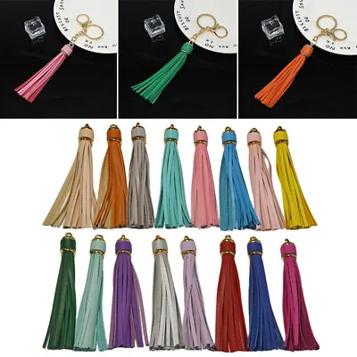 Charm PU Leather Tassel Key Chain Handbag Bag Purse Accessories Pendant Keyring • $5.13