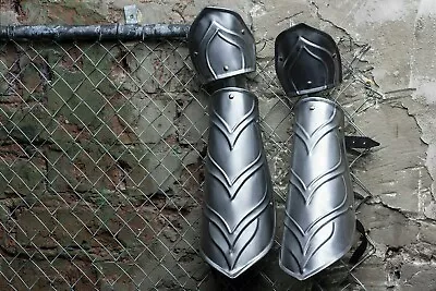 Medieval Pair Of Metal Bracers Elven Armor Arm Protection For Larp Costume • $129