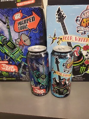 2 Full Cans Monster Energy Vans Warped Tour Water 1 Sparkling And 1 Deep Well. • $8