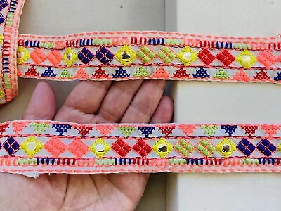 Flaw--3 Yards Embroidery Jacquard Ribbon Trim For Sewing/Craft/Belt/1  Wide/JP02 • $9.50