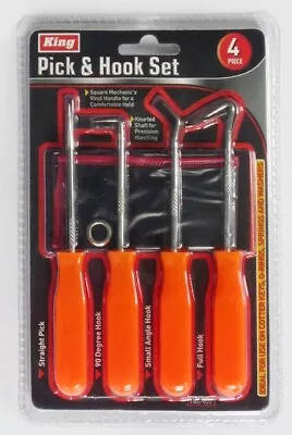 King 4pc Mini Pick Hook Set O Ring Seal Gasket Puller Remover Scribe Probe • $7.95