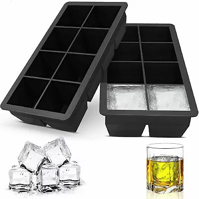 2PACK Ice Maker Large Cube Square Tray Molds Whiskey Ball Cocktails Silicone Big • $12.75