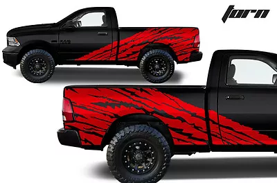 Vinyl Decal Torn Wrap Kit For Dodge Ram Truck 2009-18 1500/2500/3500 6.5 BED RED • $99.95