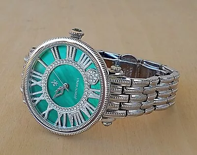 Judith Ripka  London  Green Mother Of Pearl Bracelet Watch Stainless 6 3/4  • $99