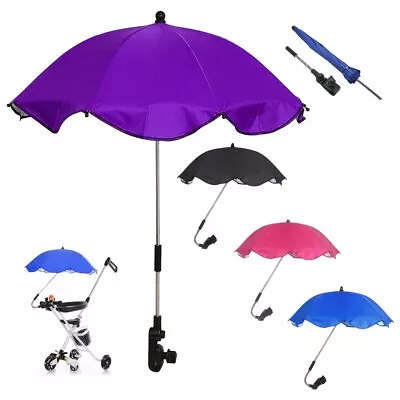 Universal Sun Rain Baby Parasol/ Umbrella/ Canopy Shade For Pram Pushchair Buggy • £9.59
