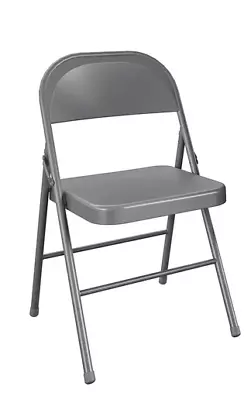 Mainstays Metal Folding Chair Double Braced All-Steel Gray • $15.72