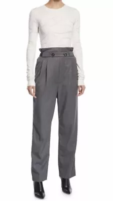 Helmut Lang Paperbag  Wool Gaberdine Pants High Waist Trousers Sz 0 NWT  $450 • $195