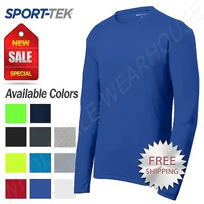 Sport-Tek Men's Dry-Fit RacerMesh Moisture Wicking Long Sleeve T-Shirt ST340LS • $11.84