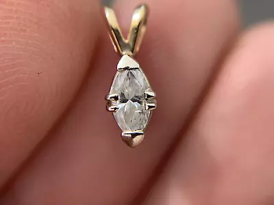 14K Yellow Gold Marquise Diamond Solitaire Pendant 0.25 CT • $275
