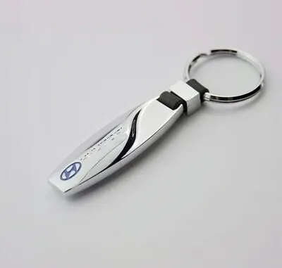 HYUNDAI Tear Shape Metal 10D Car Logo Key Chain Keyring Fob Gift UK Blue • £3.99
