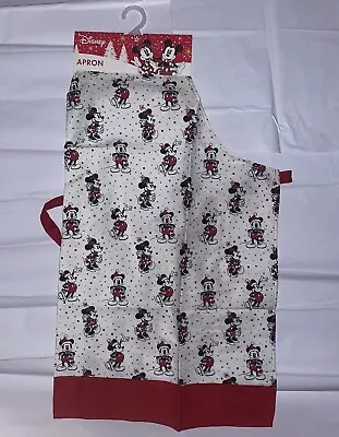 Disney Mickey Mouse & Minnie Mouse Christmas Holiday Apron Cotton Adjustable NEW • $24.99