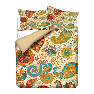 Bohemian BOHO Exotic Paisley Pattern Bedding Duvet Quilt Cover Set Holiday Gift • $16