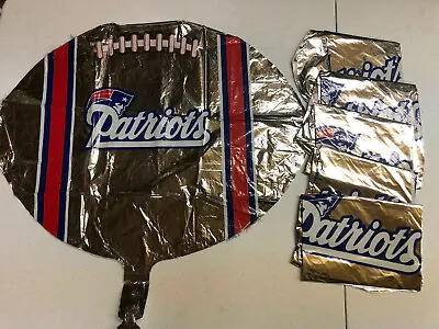 NOS Mylar Helium Balloon New England Patriots NFL Football 18” Lot Of 6 • $4.89