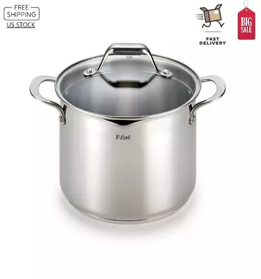 T-fal Cook Stainless Steel 6qt Cookware With Lid Silver • $38.99