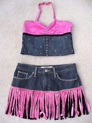 $49.95 • Buy National Pageant Denim Pink Western Wear Dance Tap Competition Costume AL Large